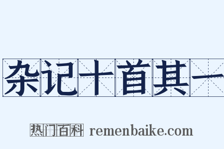 杂记十首其一是什么意思的图片